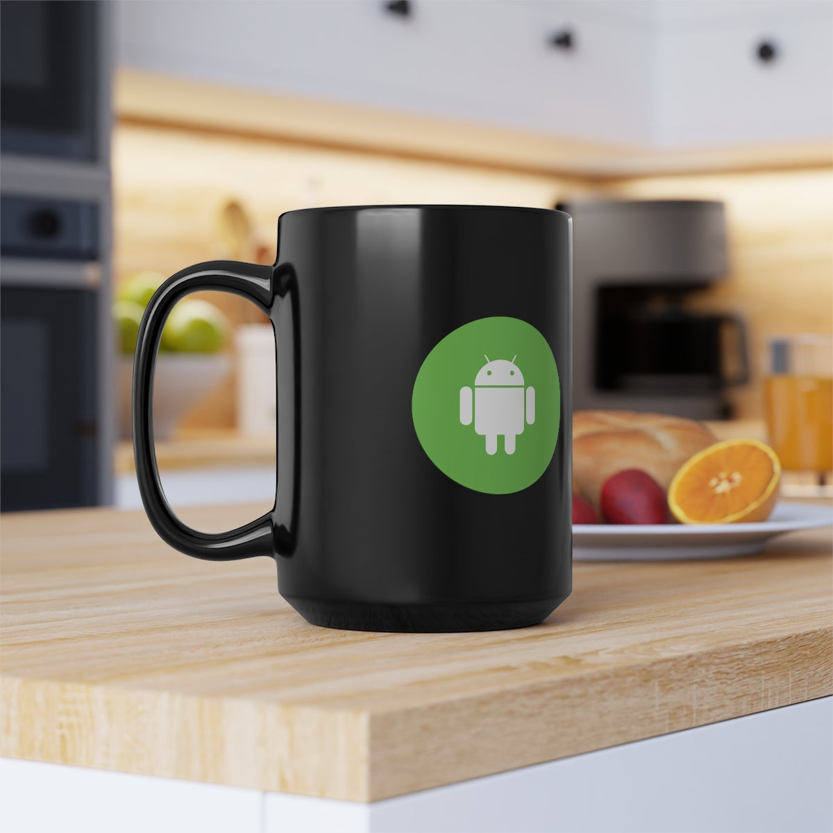 Android - Black Mug, 15oz