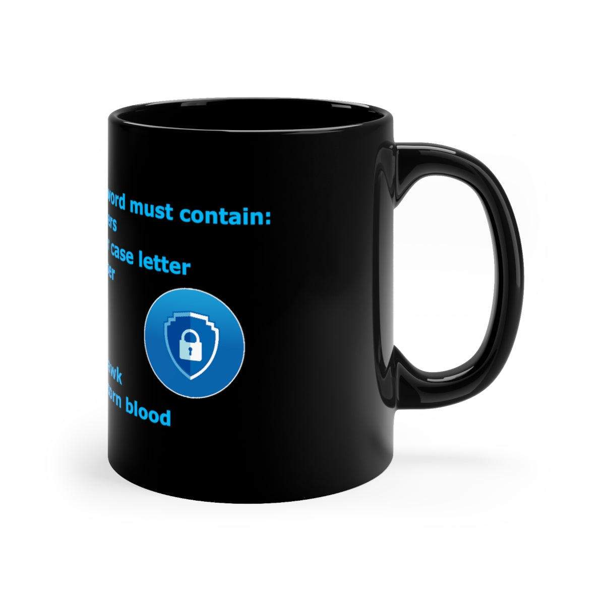 Password Strength - 11oz Black Mug