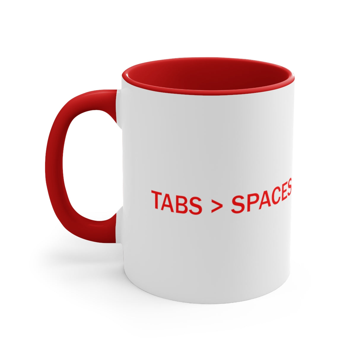 TABS > SPACES - Accent Coffee Mug, 11oz