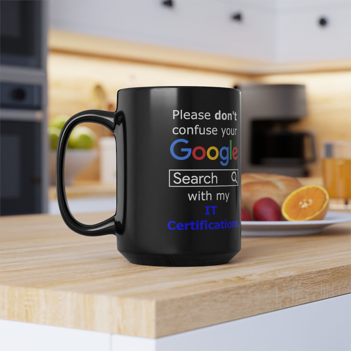 Google IT Certifications - Black Mug, 15oz