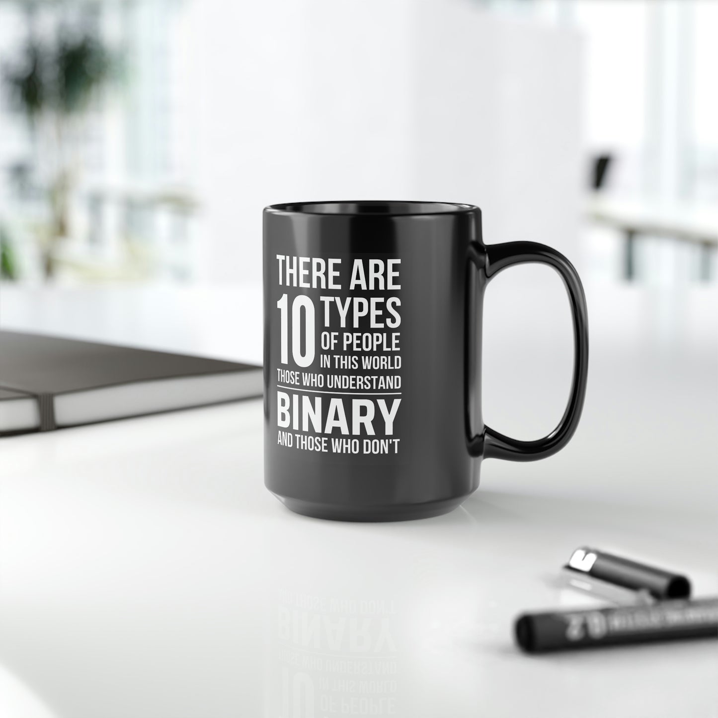 10 Types - Black Mug, 15oz