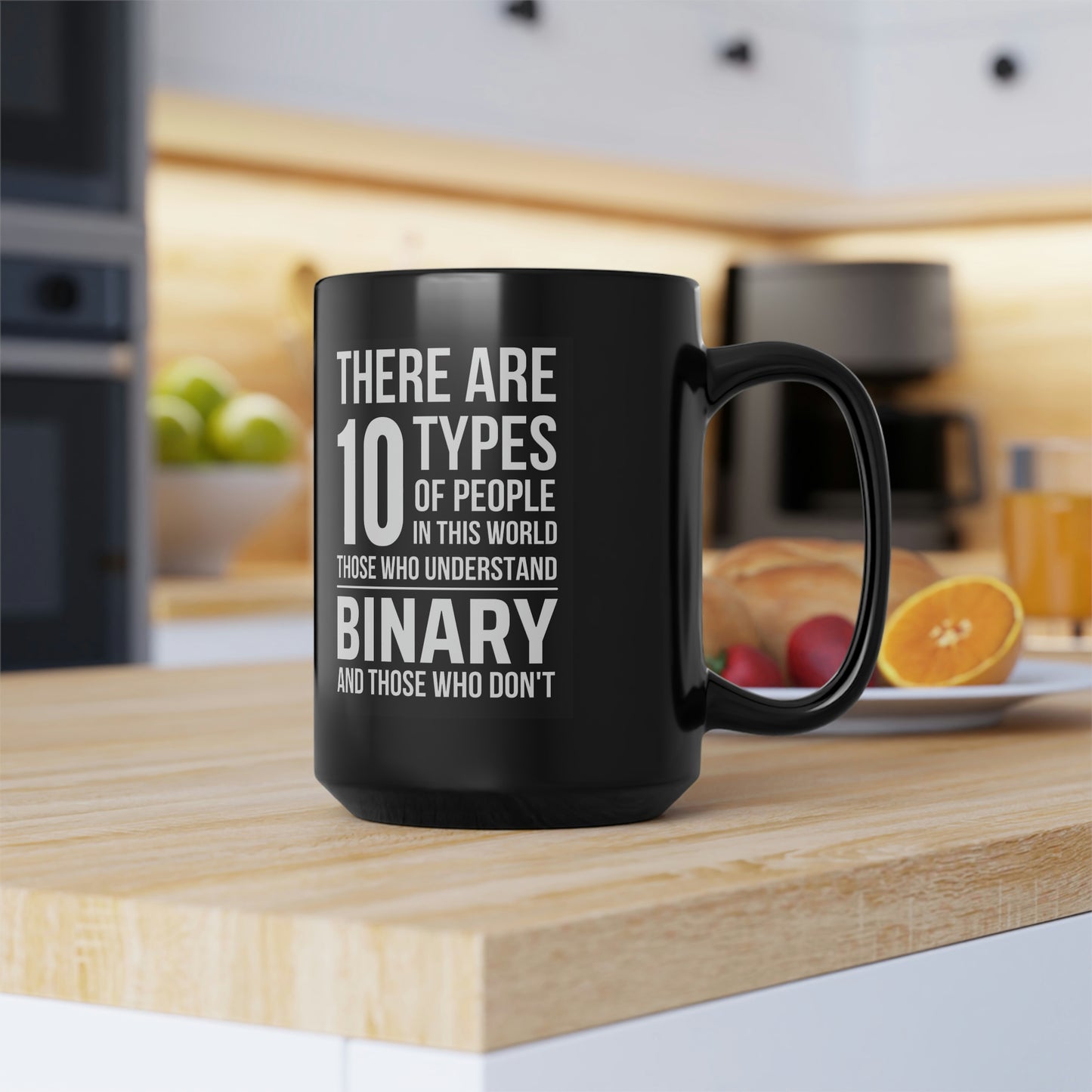 10 Types - Black Mug, 15oz