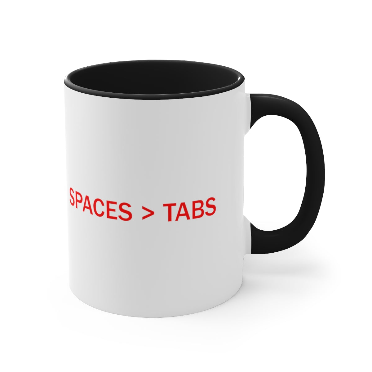 SPACES > TABS - Accent Coffee Mug, 11oz