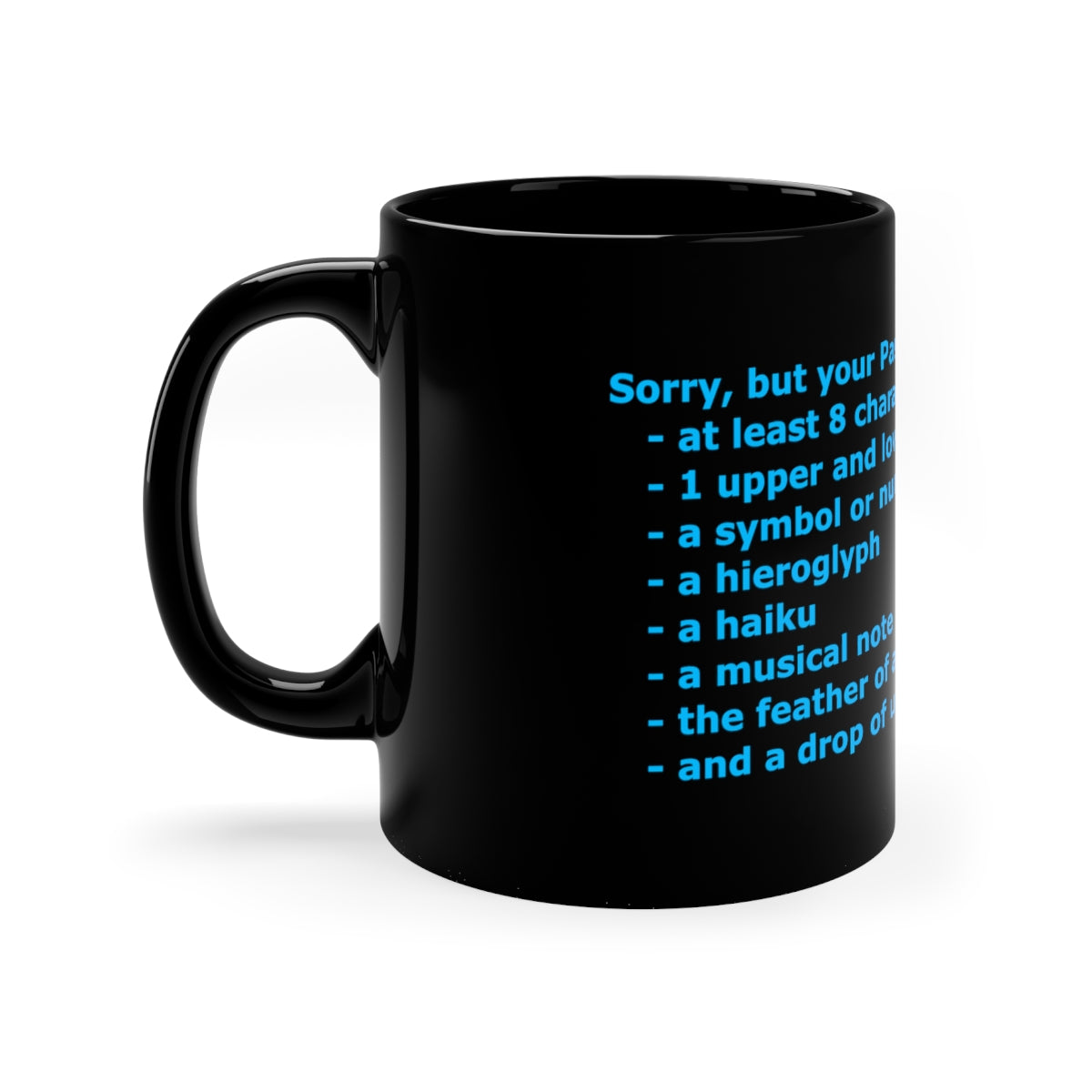 Password Strength - 11oz Black Mug