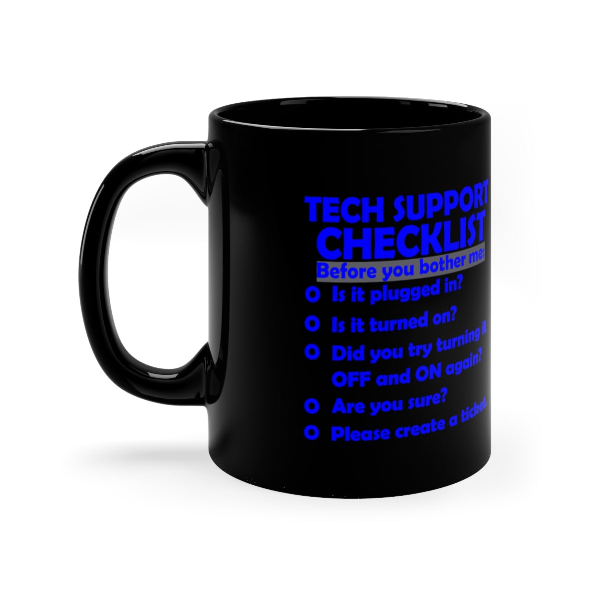 Checklist - Black Coffee Mug, 11oz