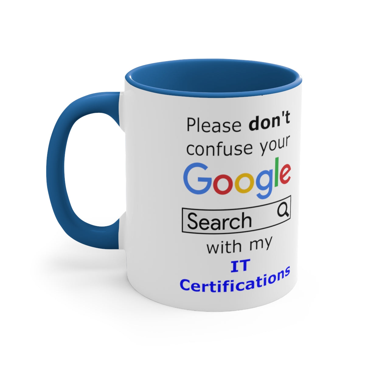 Google IT Certifications - Accent Coffee Mug, 11oz