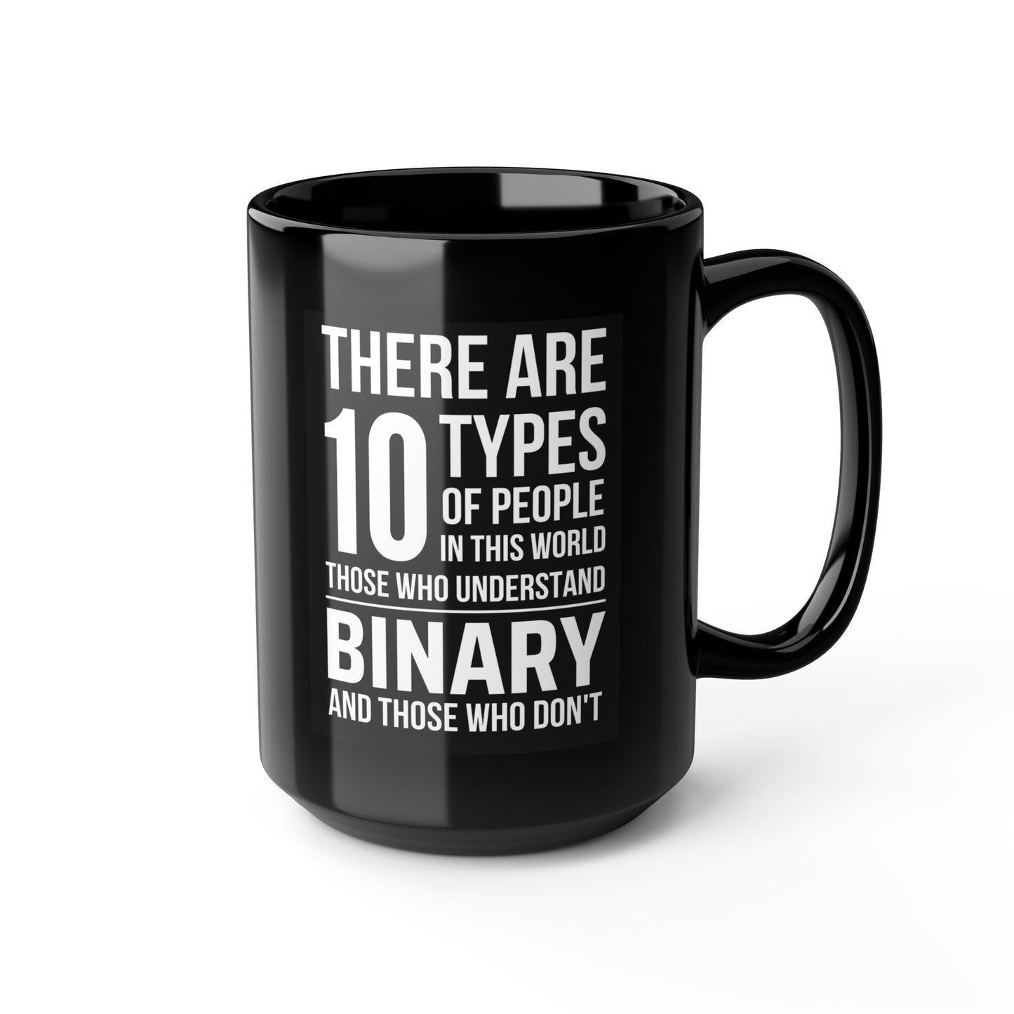 10 Types - Black Mug, 15oz