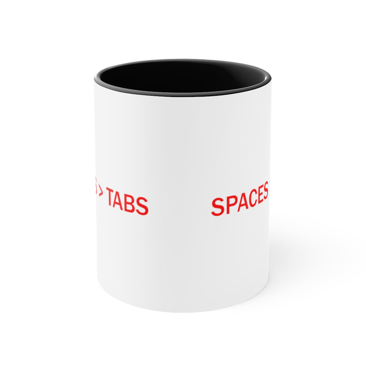 SPACES > TABS - Accent Coffee Mug, 11oz