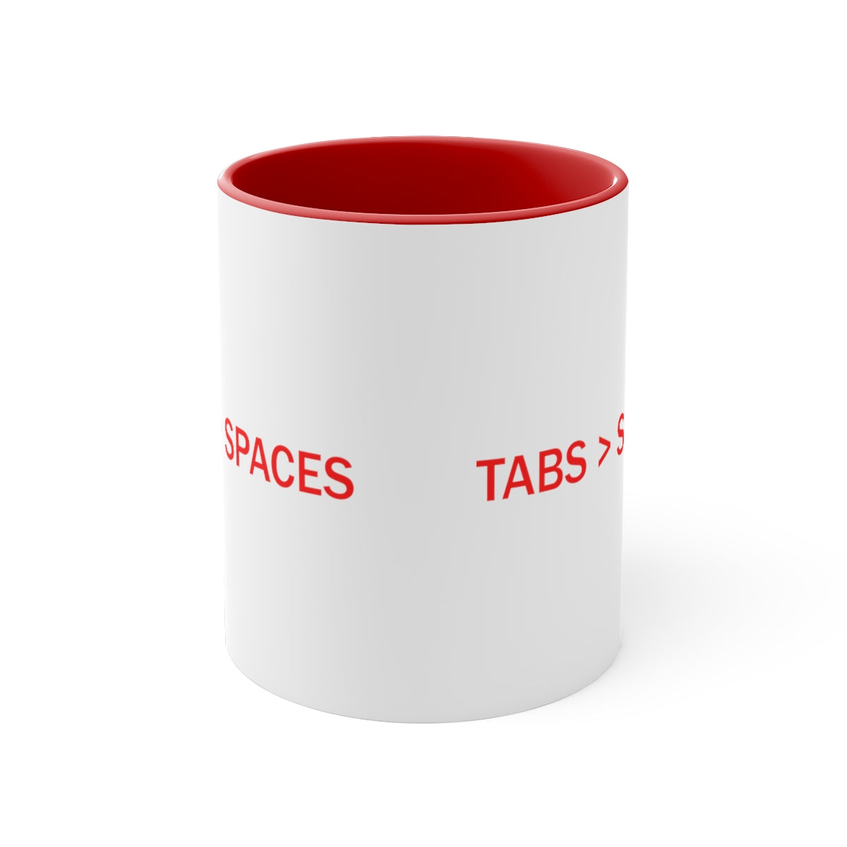 TABS > SPACES - Accent Coffee Mug, 11oz