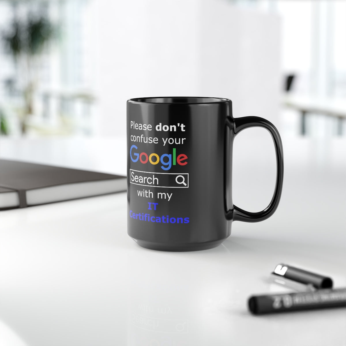 Google IT Certifications - Black Mug, 15oz