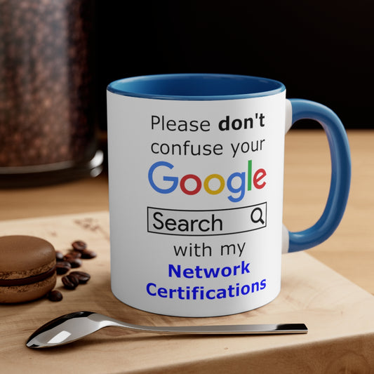 Google Network Certifications - Accent Coffee Mug, 11oz