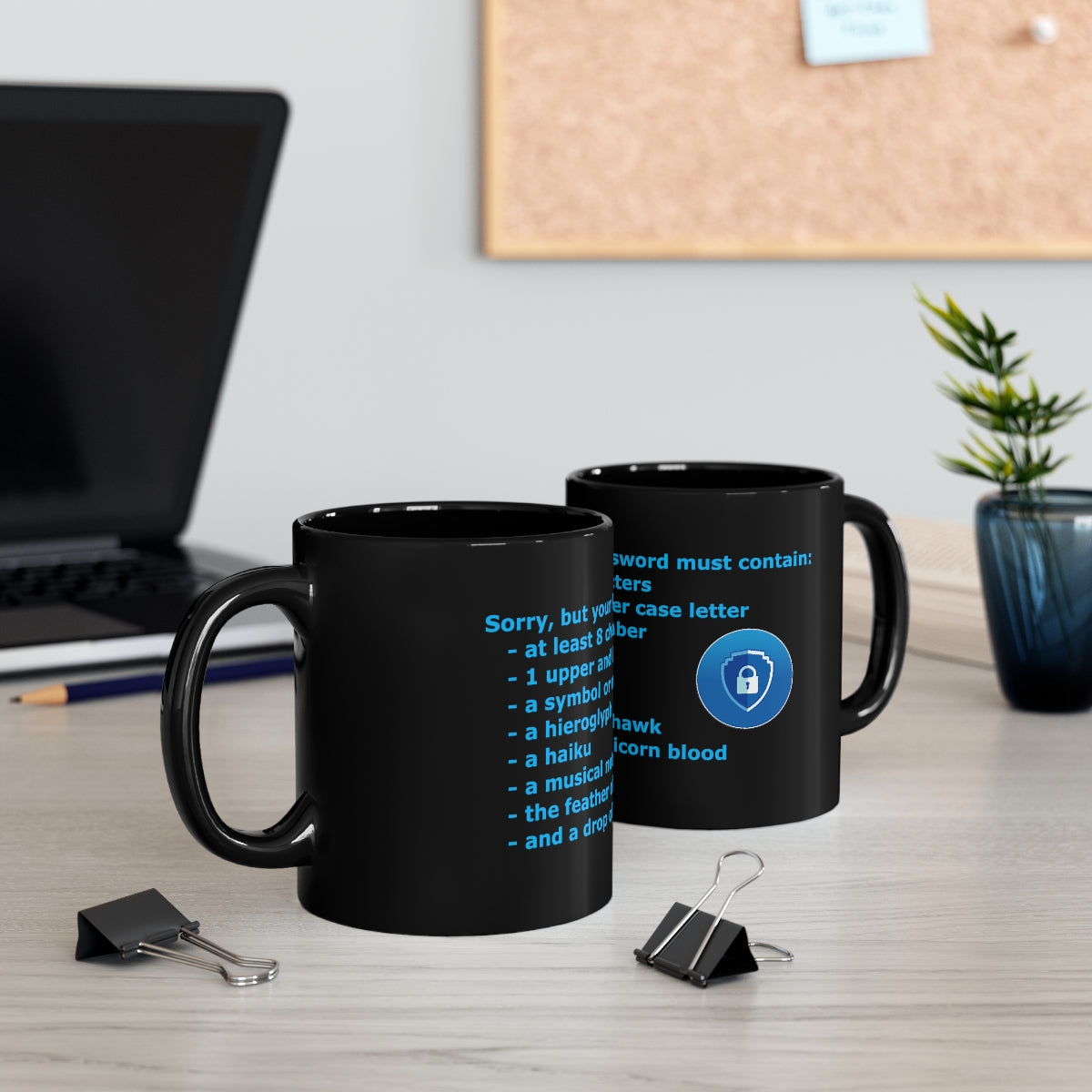 Password Strength - 11oz Black Mug