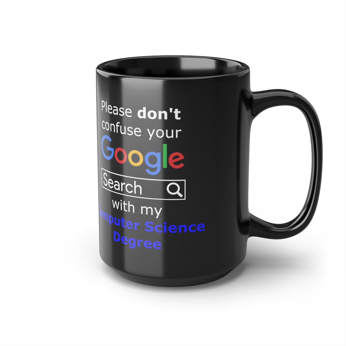 Google Computer Science - Black Mug, 15oz