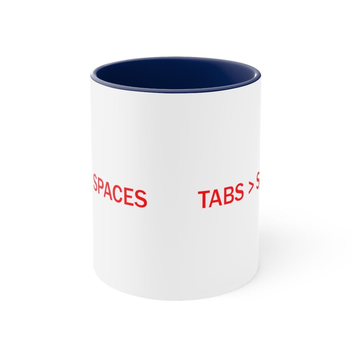 TABS > SPACES - Accent Coffee Mug, 11oz