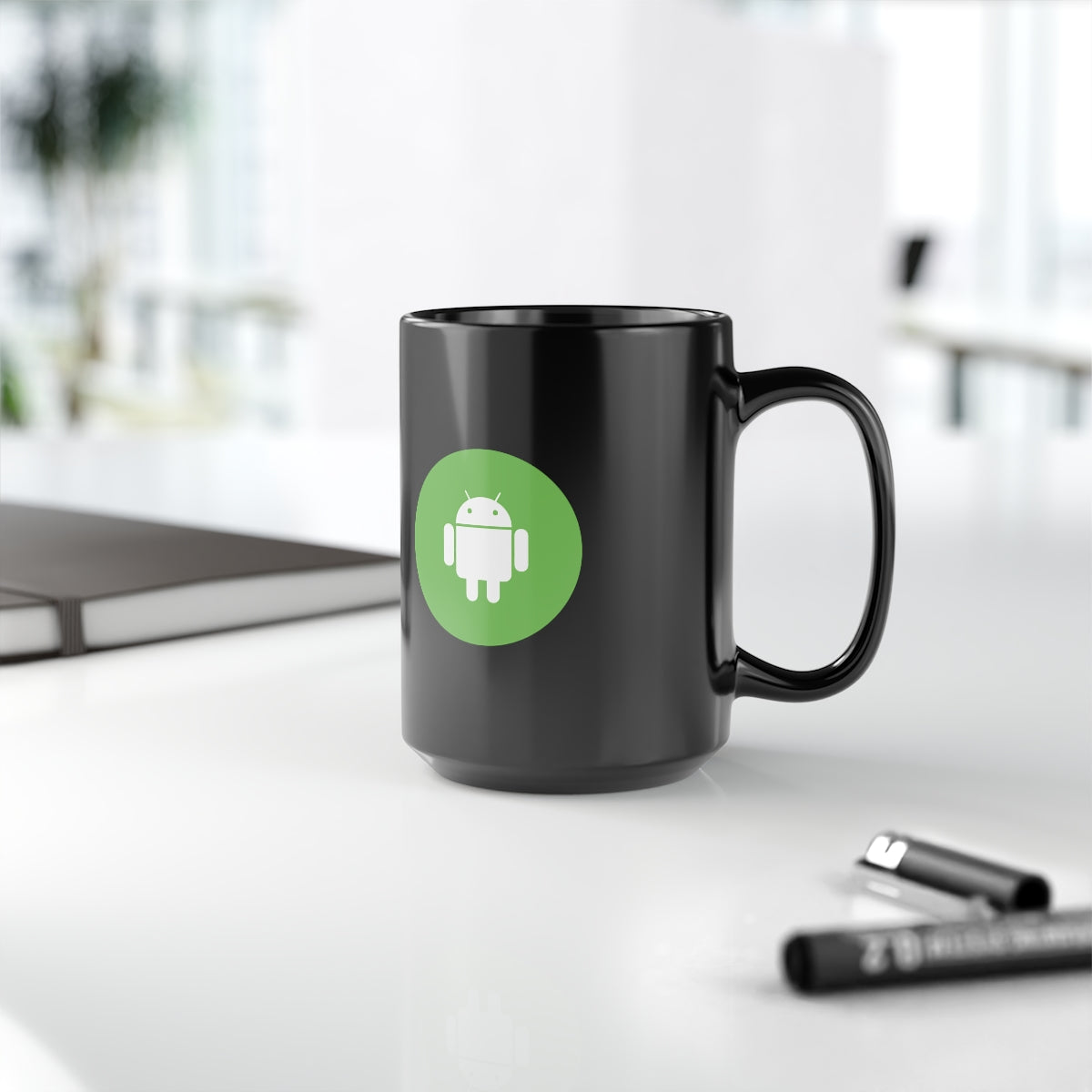 Android - Black Mug, 15oz