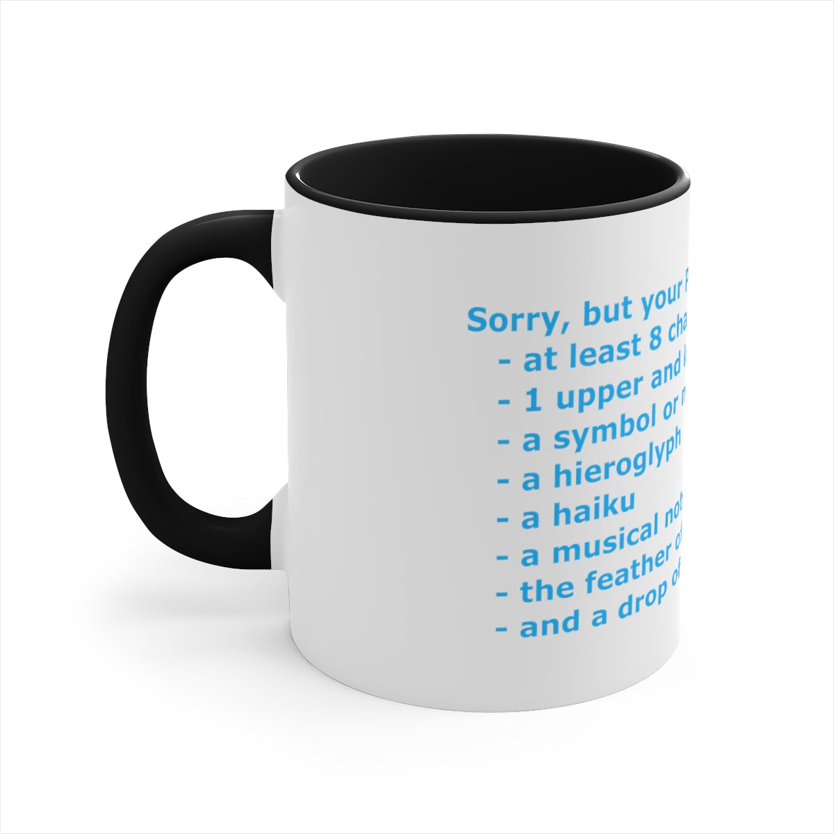 Password Strength - Accent Coffee Mug, 11oz