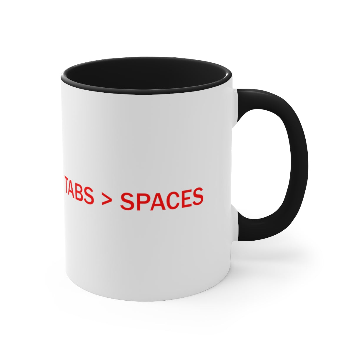 TABS > SPACES - Accent Coffee Mug, 11oz