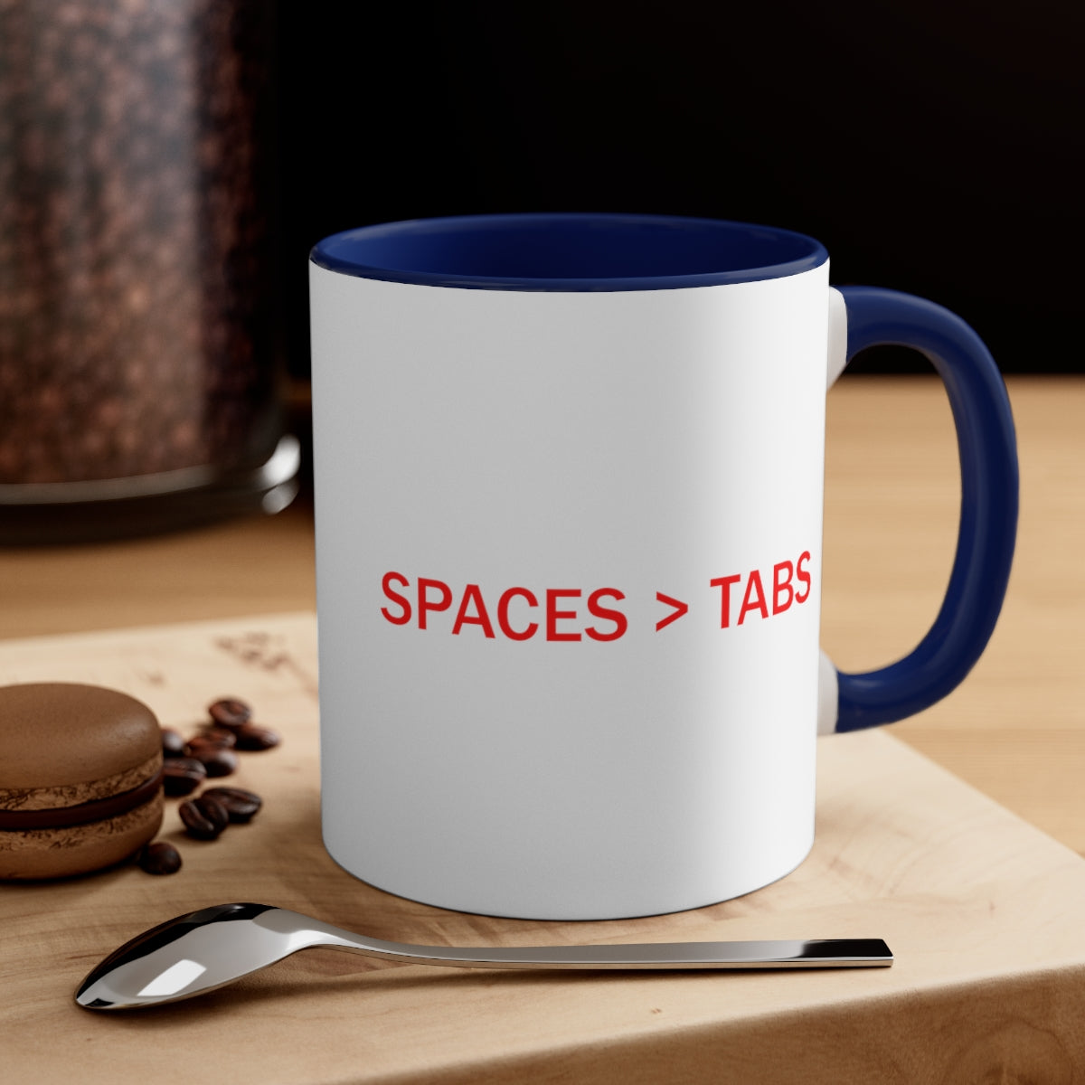 SPACES > TABS - Accent Coffee Mug, 11oz