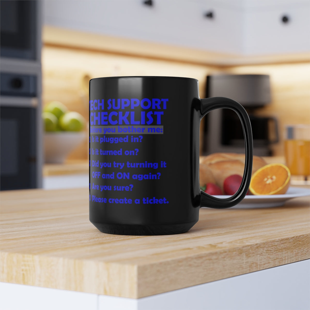 Checklist - Black Mug, 15oz