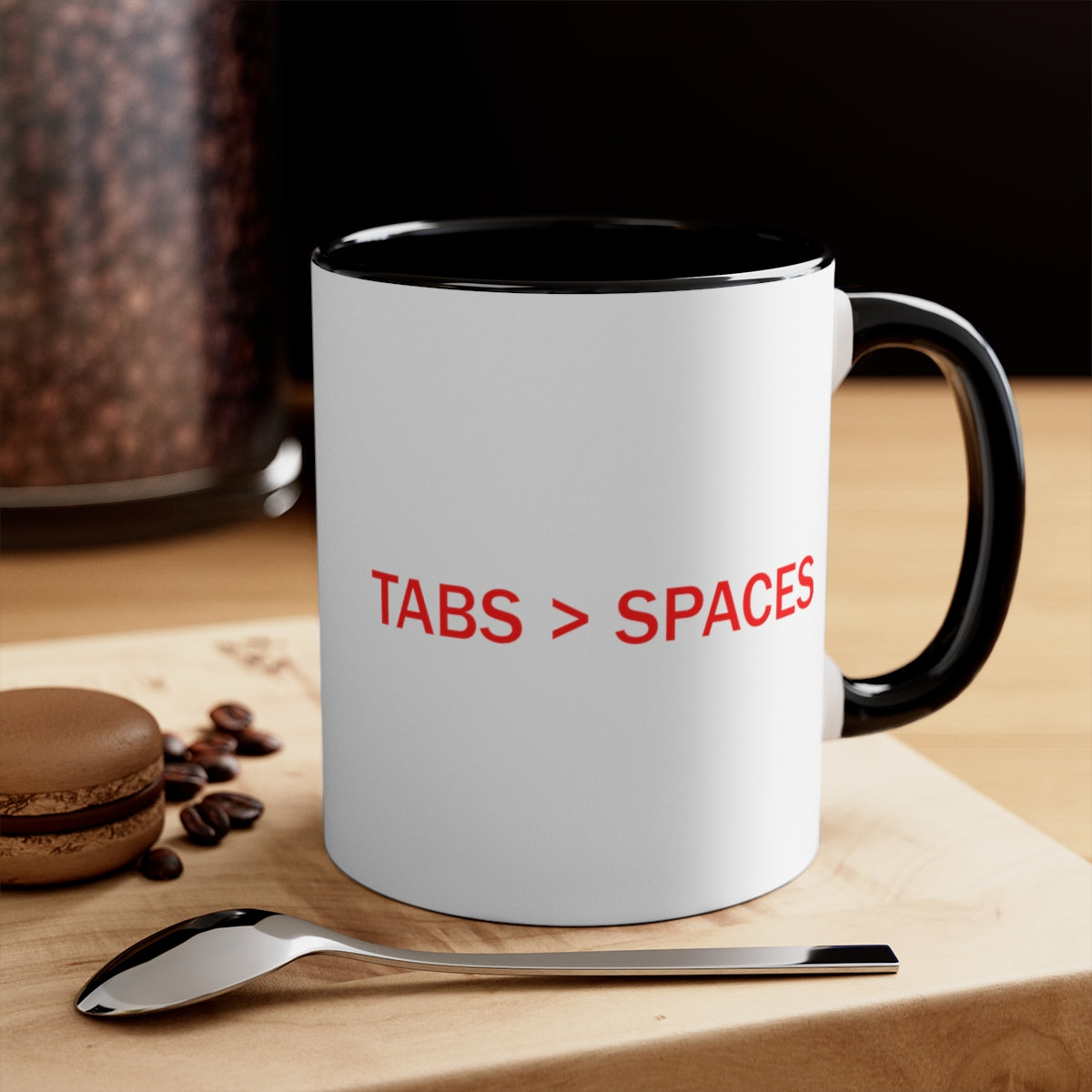 TABS > SPACES - Accent Coffee Mug, 11oz