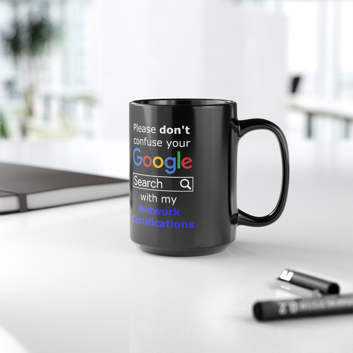 Google Network Certifications - Black Mug, 15oz