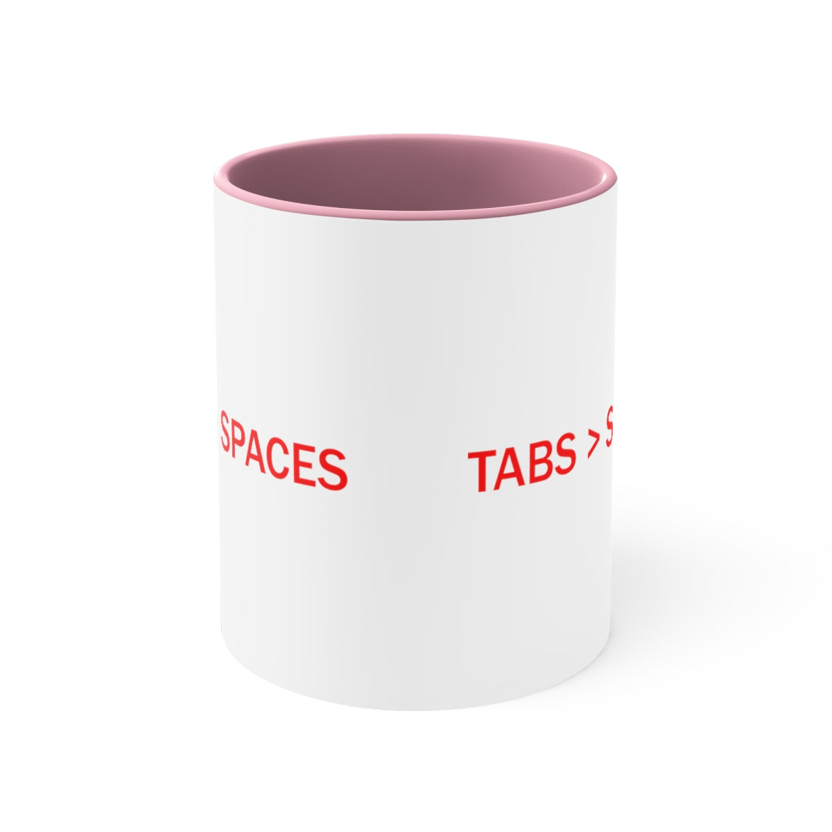 TABS > SPACES - Accent Coffee Mug, 11oz