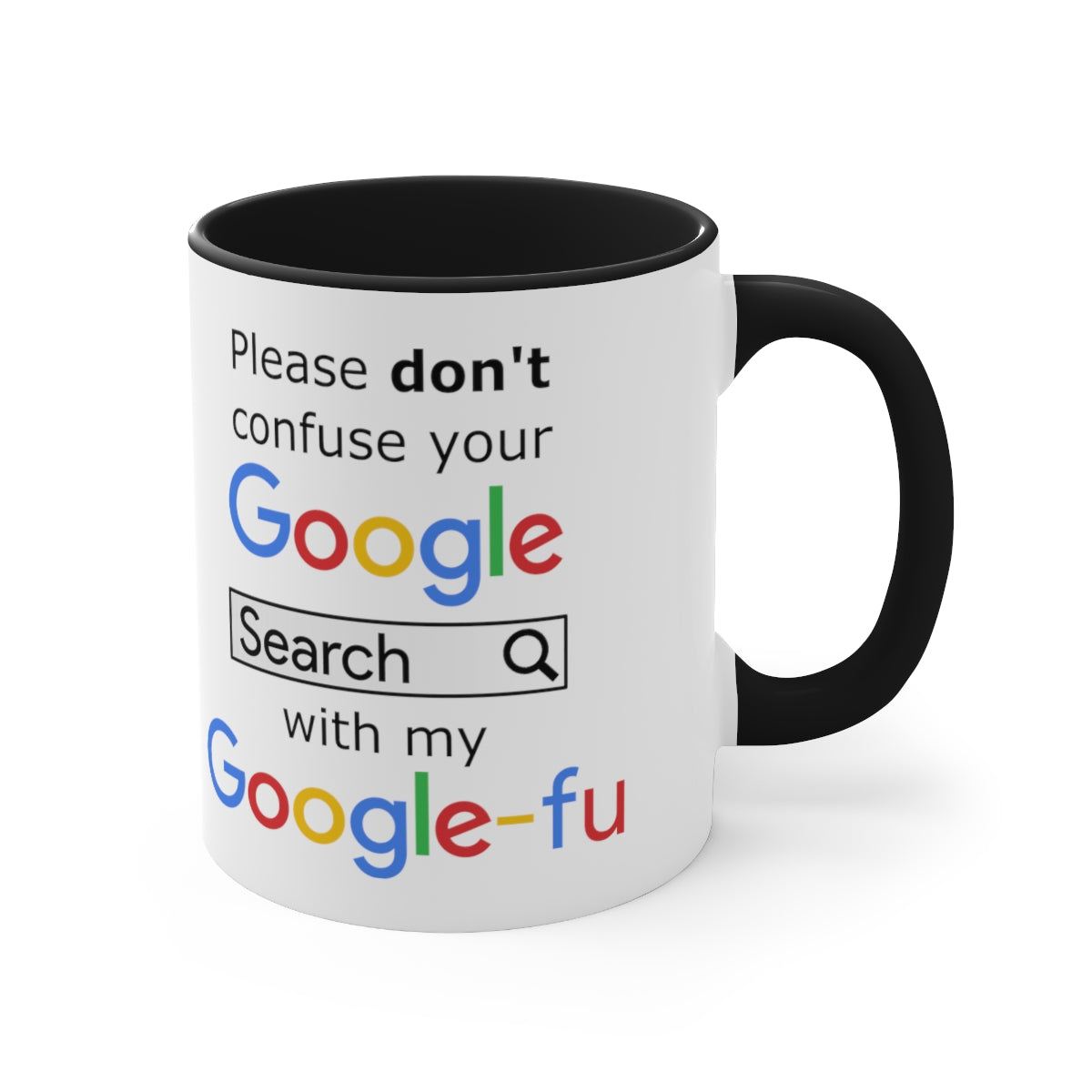 Google Fu - Accent Coffee Mug, 11oz