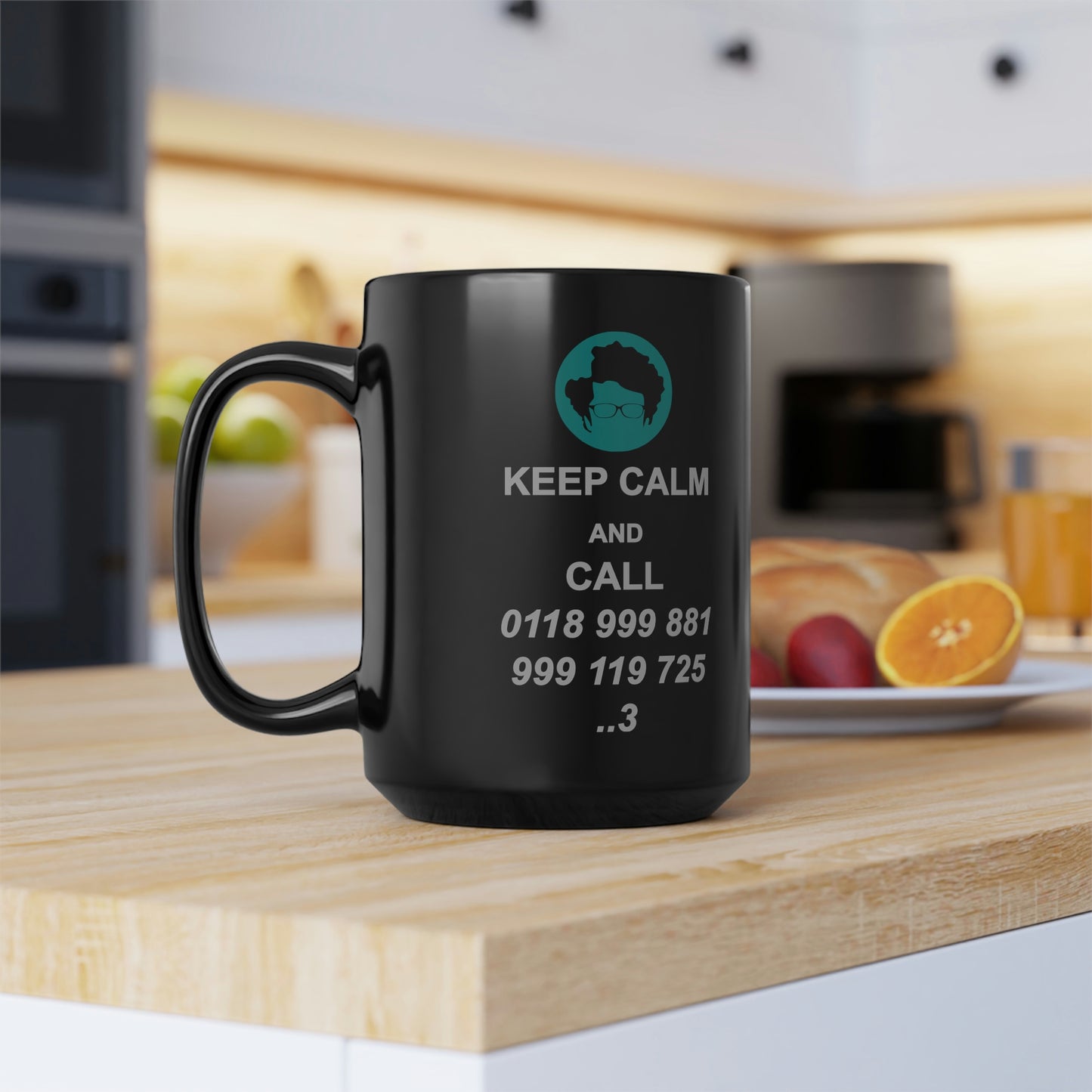 Keep Calm - Black Mug, 15oz