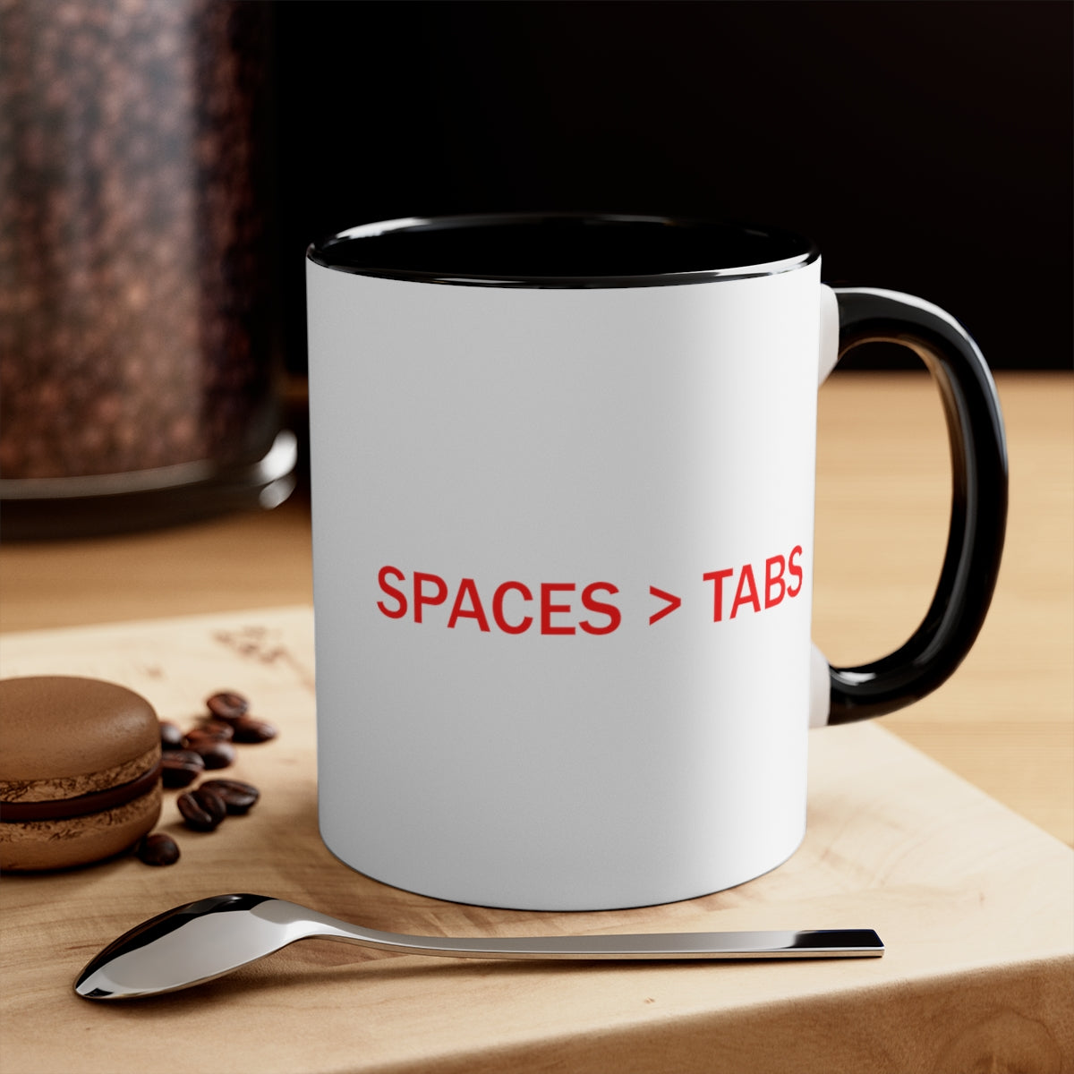 SPACES > TABS - Accent Coffee Mug, 11oz