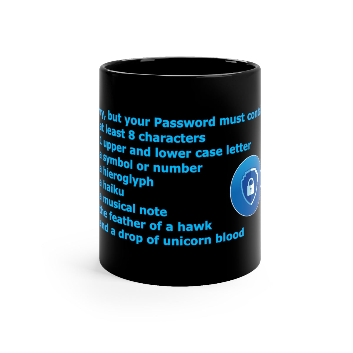 Password Strength - 11oz Black Mug