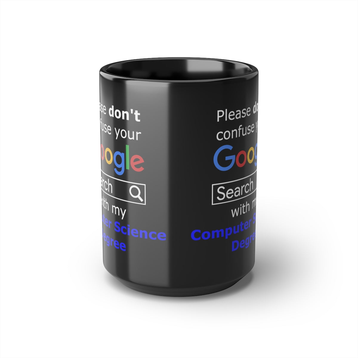 Google Computer Science - Black Mug, 15oz