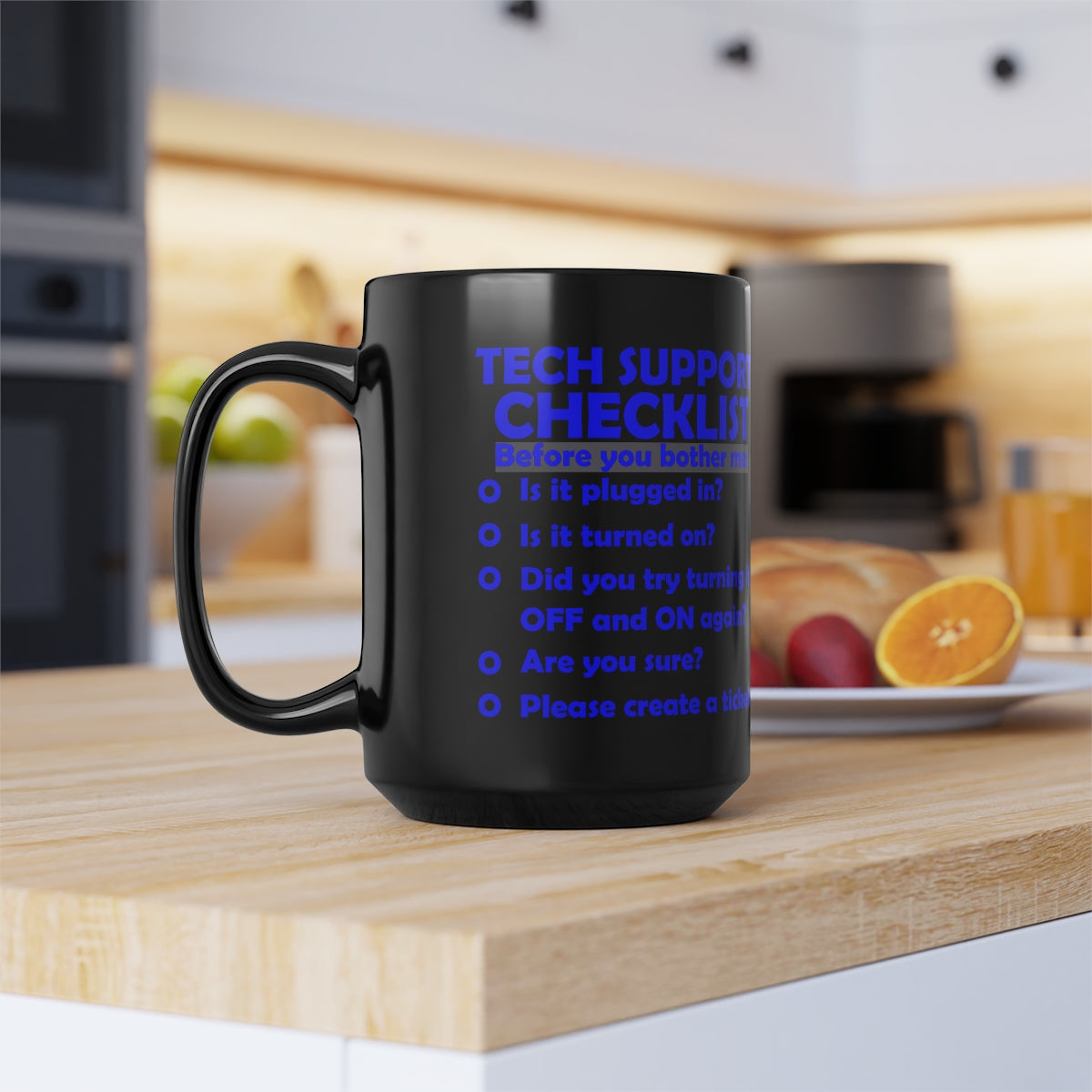 Checklist - Black Mug, 15oz