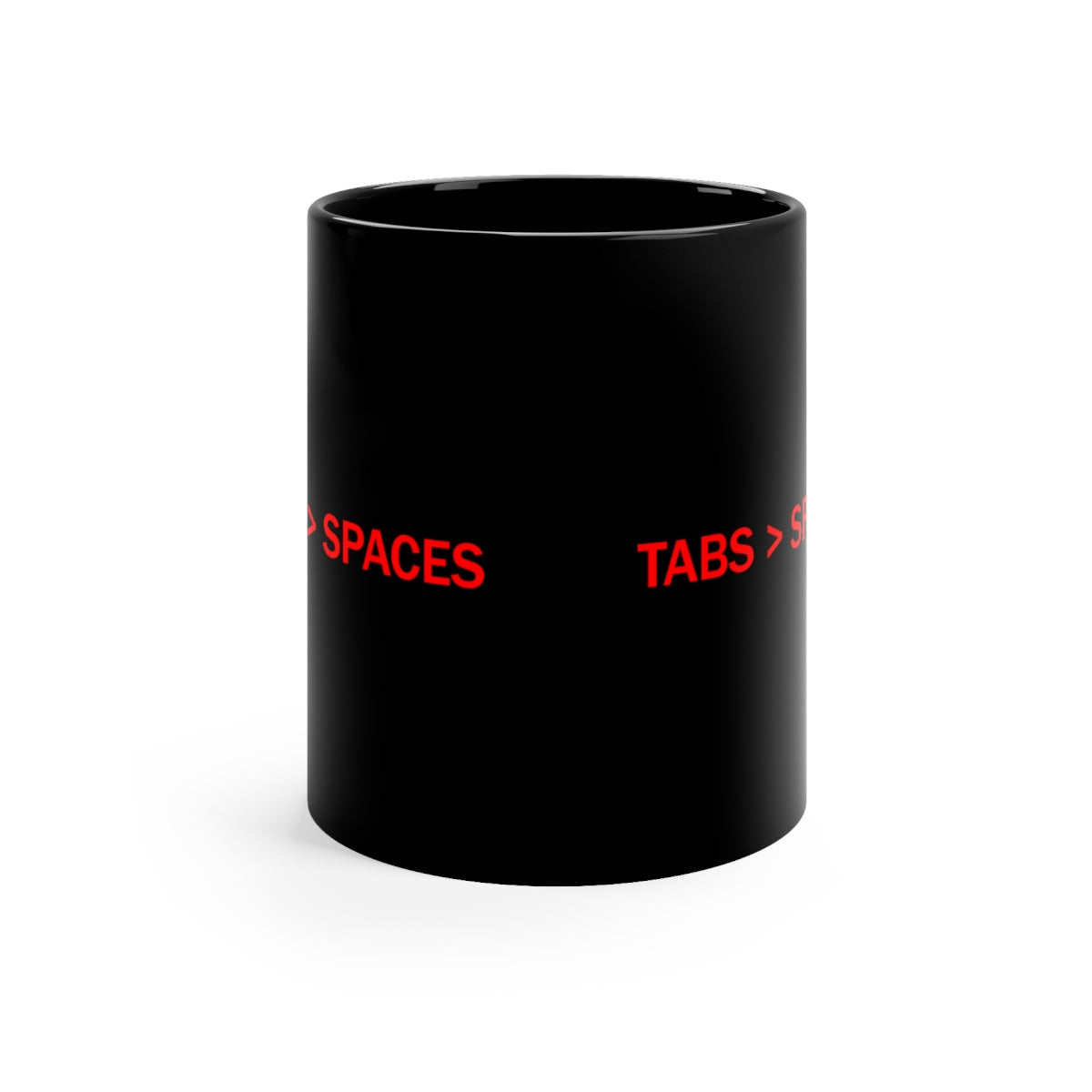 TABS > SPACES - 11oz Black Mug