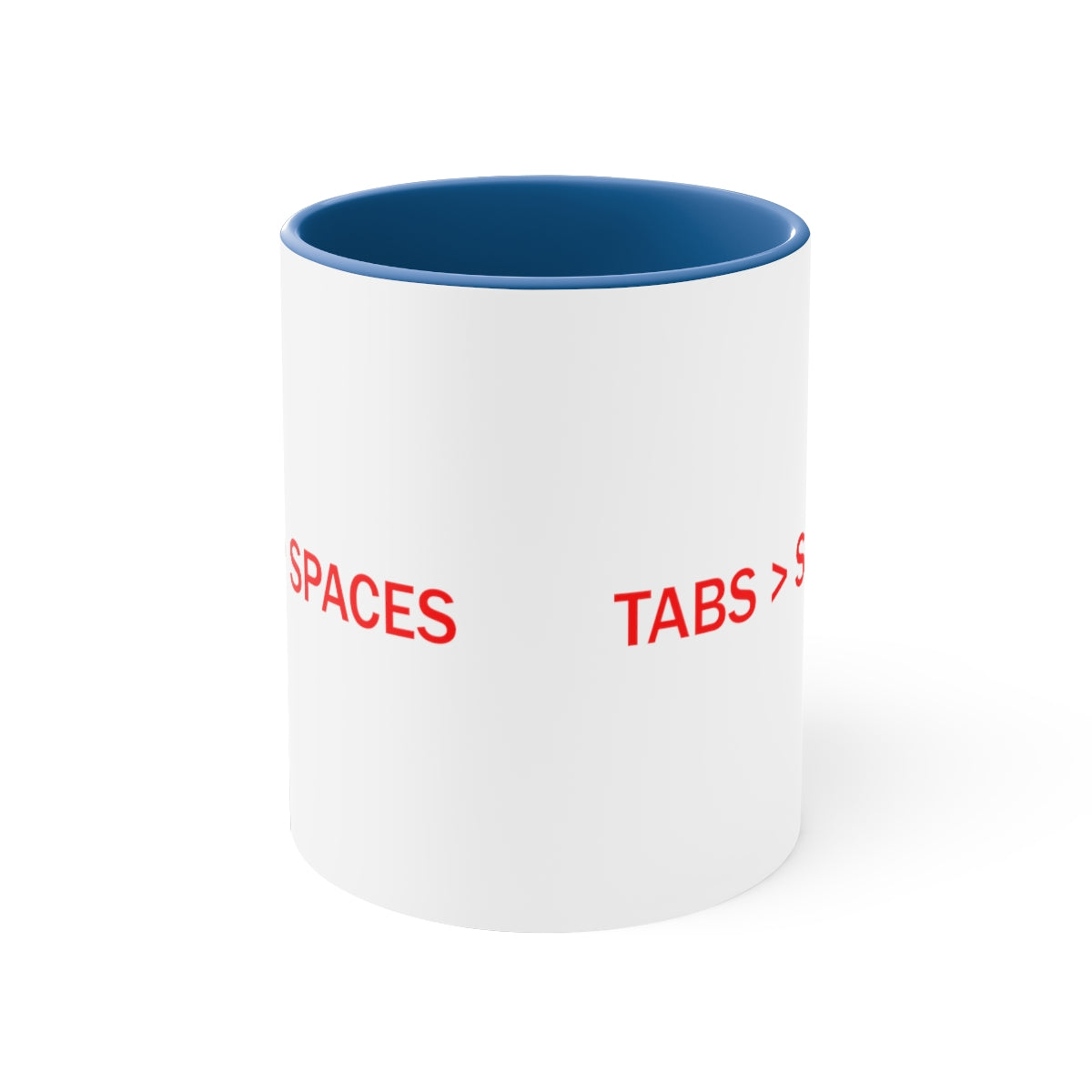 TABS > SPACES - Accent Coffee Mug, 11oz