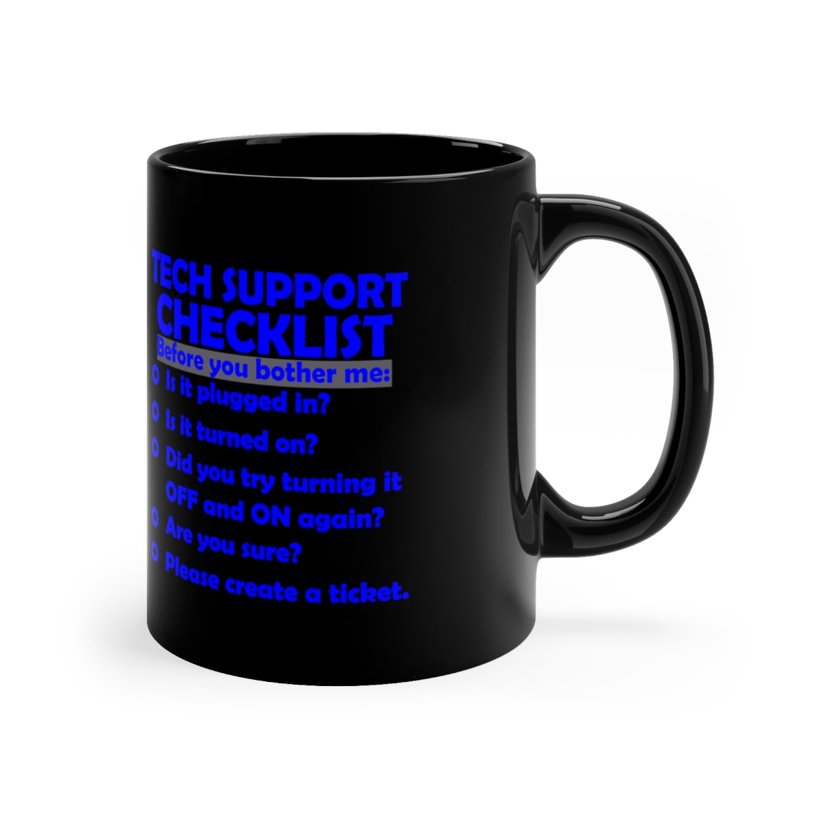 Checklist - Black Coffee Mug, 11oz