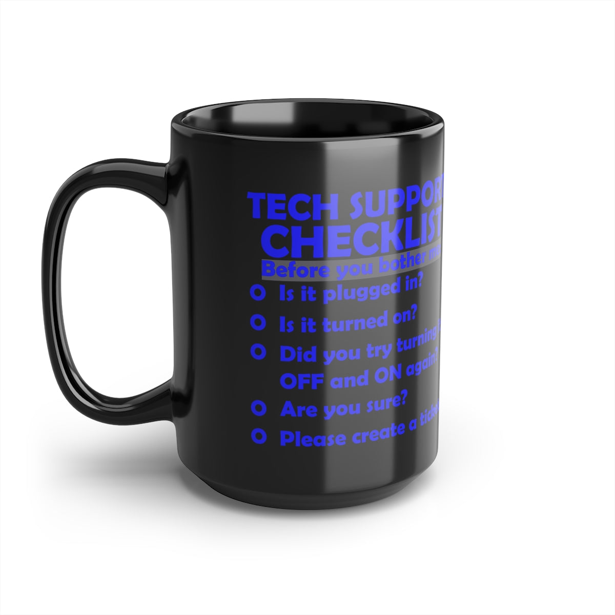 Checklist - Black Mug, 15oz