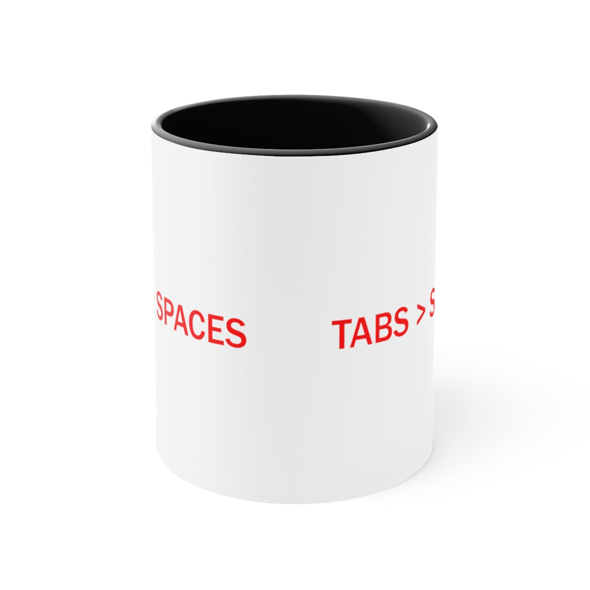 TABS > SPACES - Accent Coffee Mug, 11oz