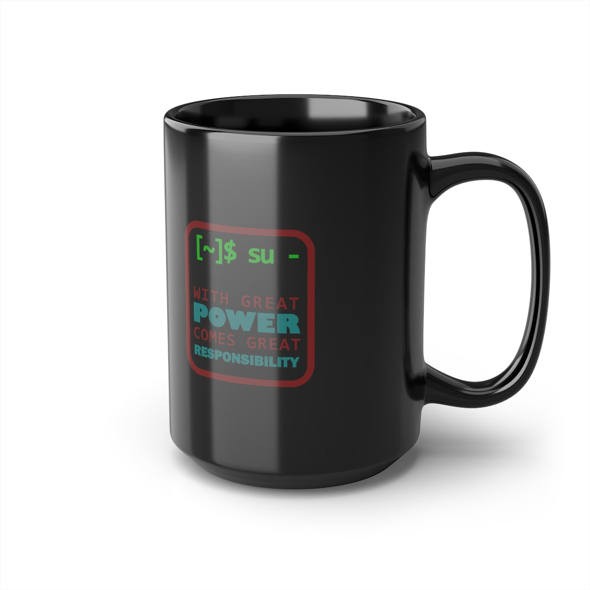 Great Power - Black Mug, 15oz