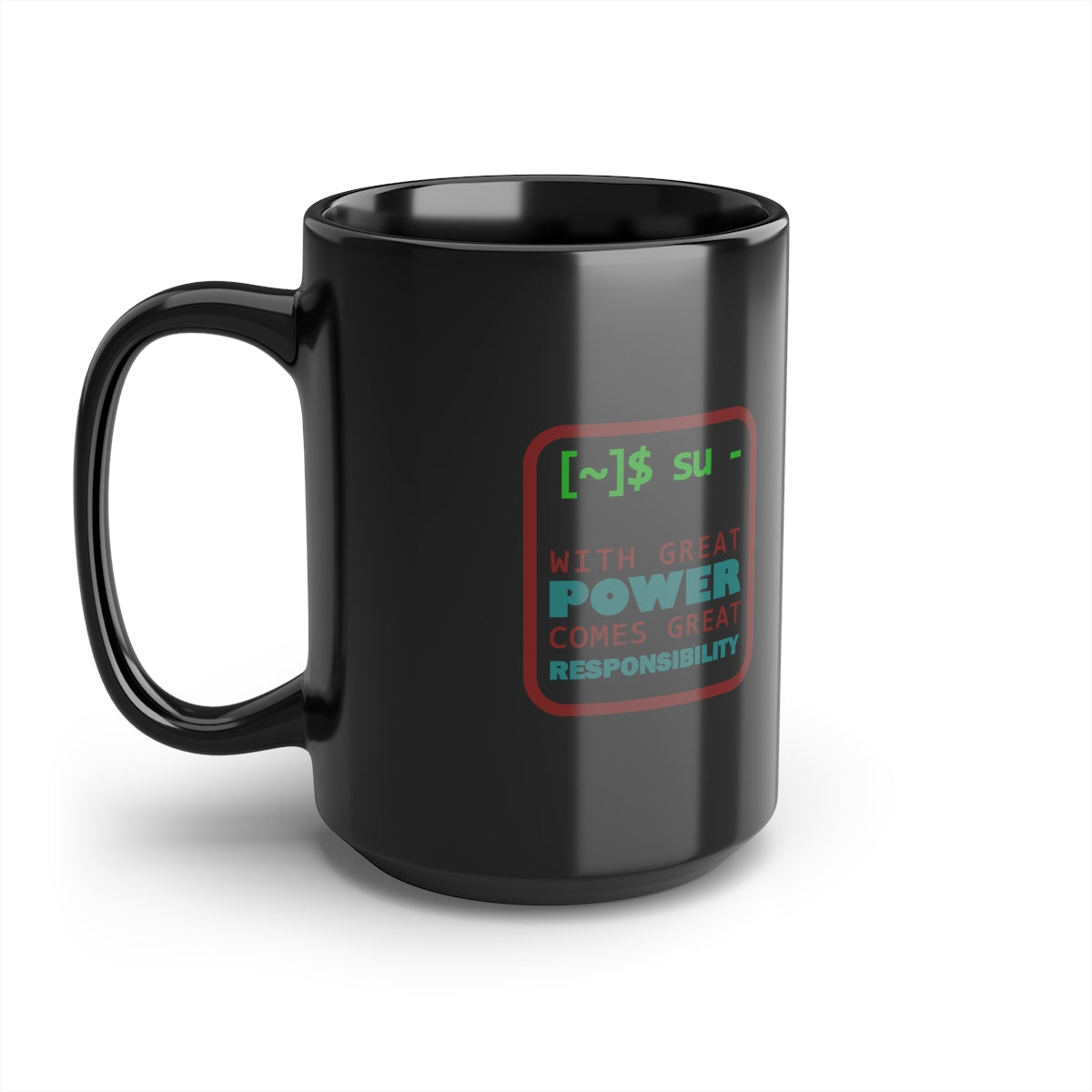 Great Power - Black Mug, 15oz