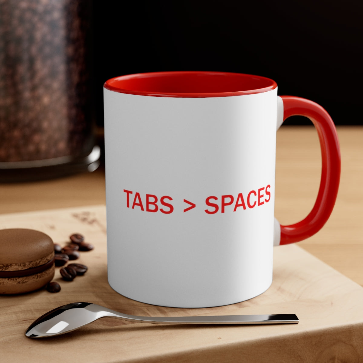 TABS > SPACES - Accent Coffee Mug, 11oz