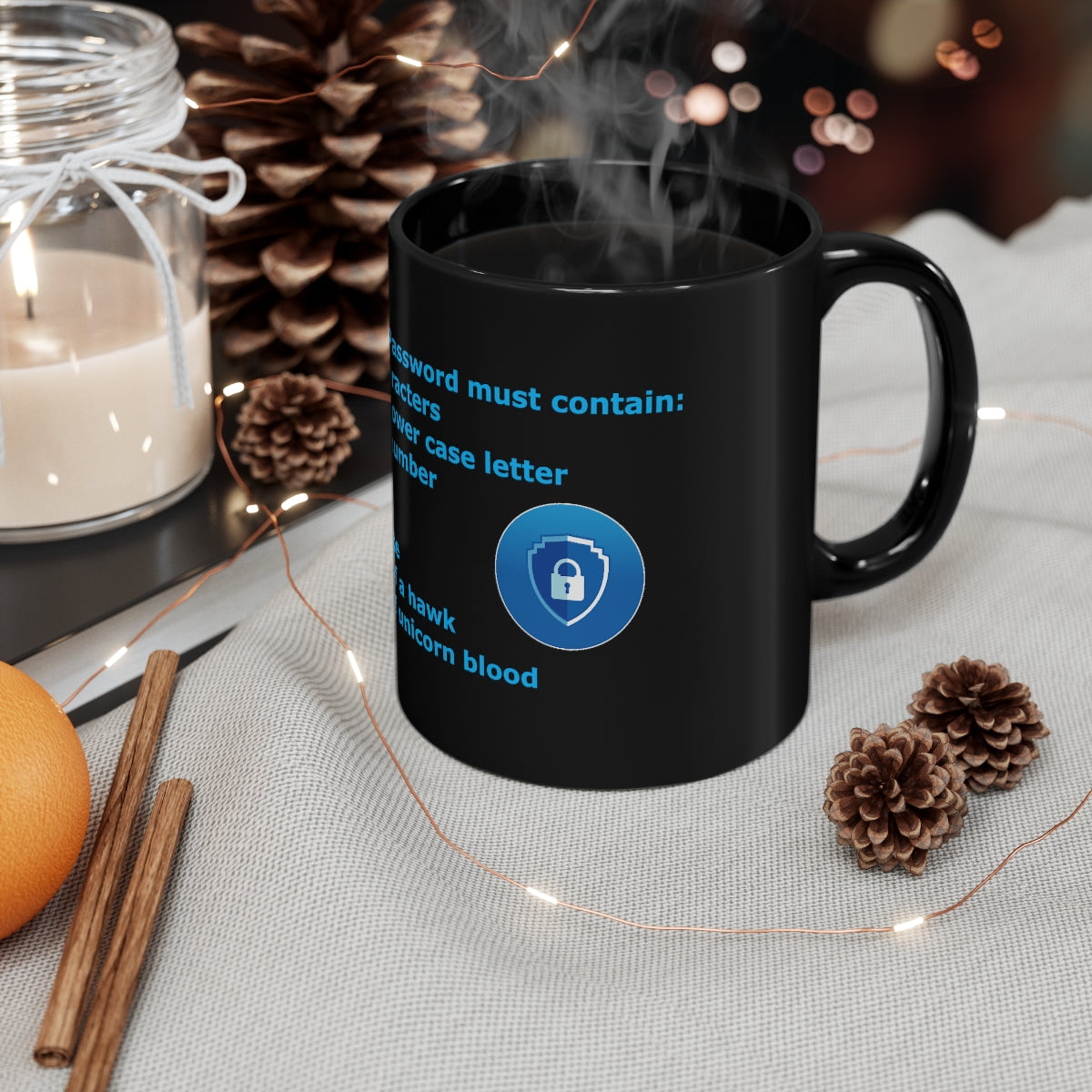 Password Strength - 11oz Black Mug