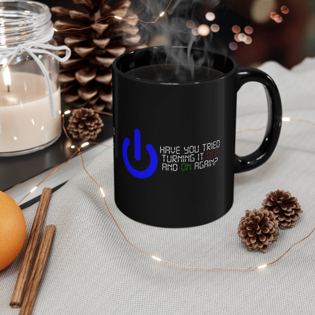 Off and On - 11oz Black Mug