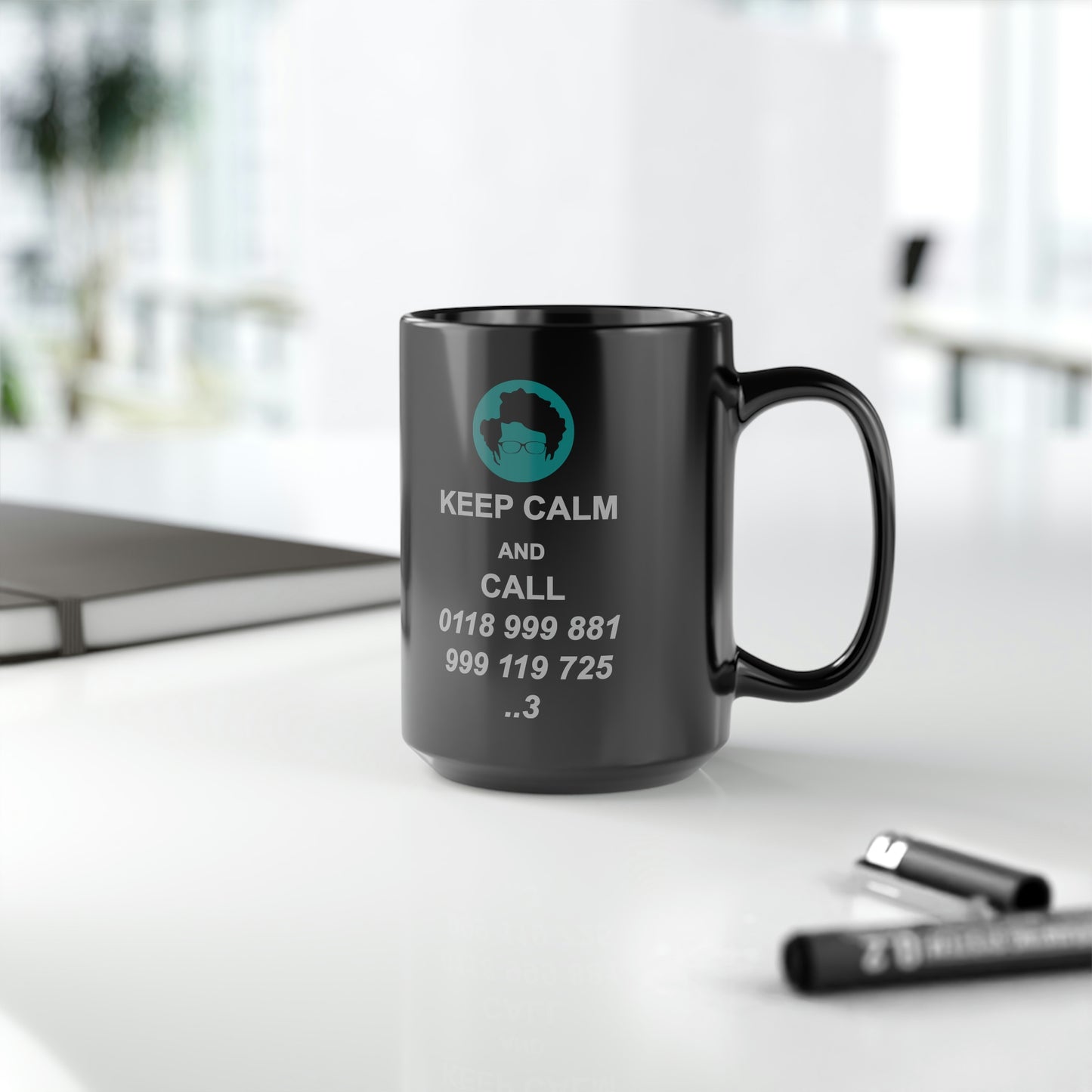 Keep Calm - Black Mug, 15oz